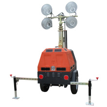 Mast 7m metal halide lamp towable mobile light tower with 4x1000w metal halide lamps